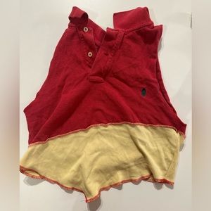 Ralph Lauren cropped polo tank, red and yellow XL